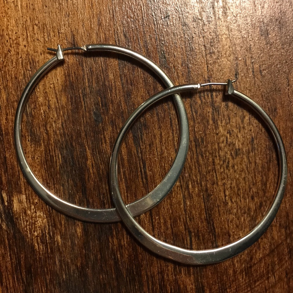 2” Silver Hoops with Hinged snap fastening